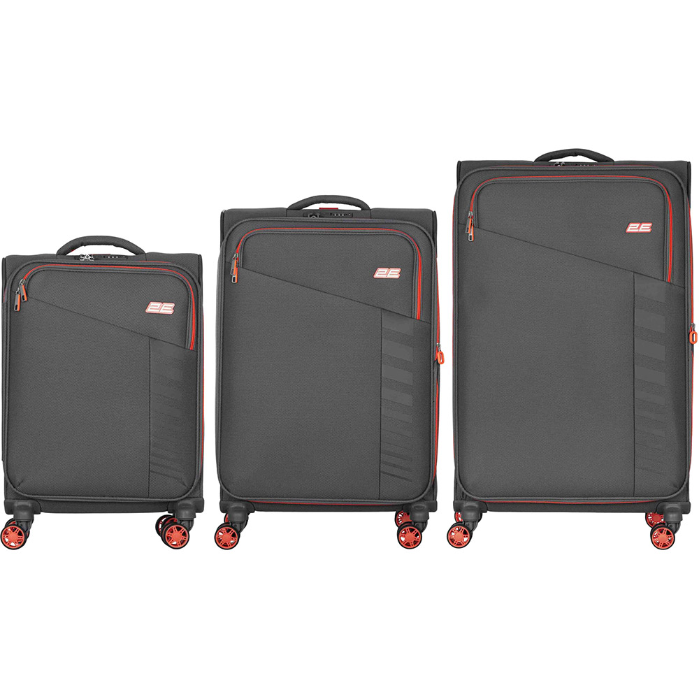 Набір валіз 2E Trek L+M+S + 3 рюкзаки Cabin 2E-BPET-CABIN-GR Grey (2E-SPE-TREK-SET6-GR) Розмір великий