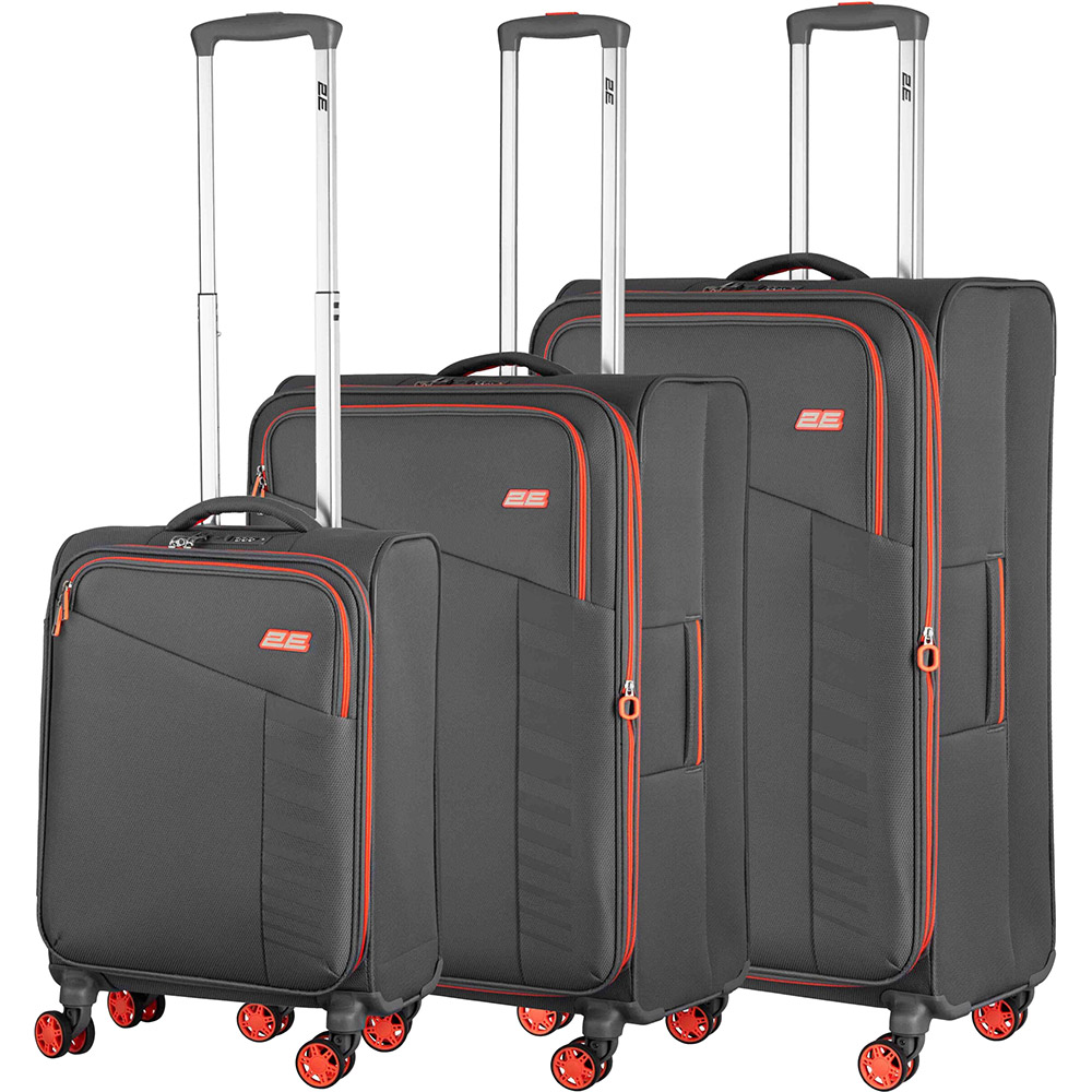 Набір валіз 2E Trek L+M+S + 3 рюкзаки Cabin 2E-BPET-CABIN-GR Grey (2E-SPE-TREK-SET6-GR) Замок вбудований TSA