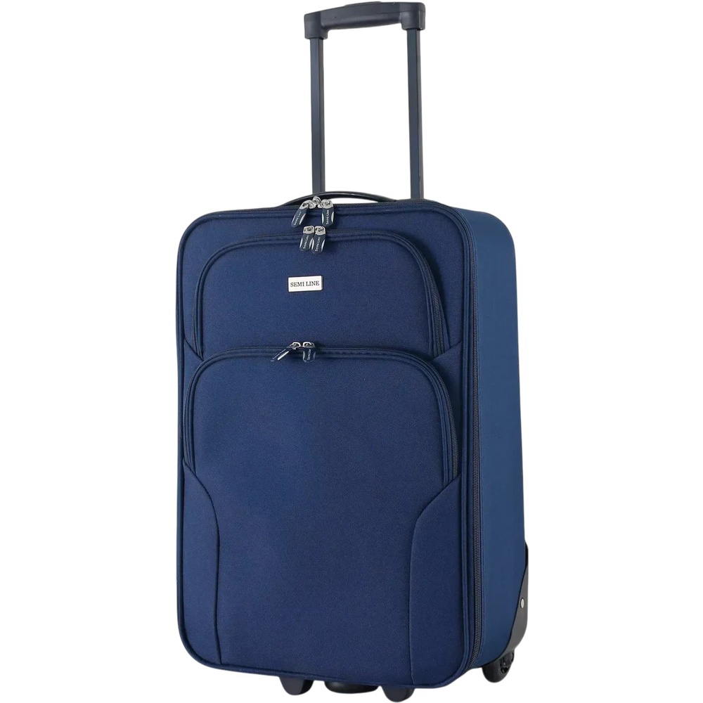 Валіза Semi Line 20" S Blue (T5681-1) Додатково Polyester 600D із водозахисним покриттям; телескопічна ручка (2 положення); верхня та нижня ручки; 2 фасадні кишені; внутрішня підкладка; компресійні ремені; ID-вікно; можливість навісного замку (не входить до комплекту)