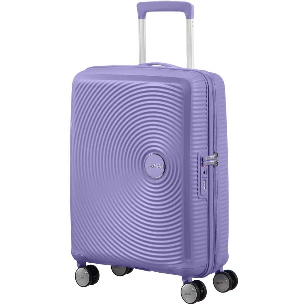 Чемодан дорожный AMERICAN TOURISTER Soundbox S Lavender (32G*82001) Дополнительно Расширение до 41 л глубиной 23 см; Двойные поворотные колеса 360°
