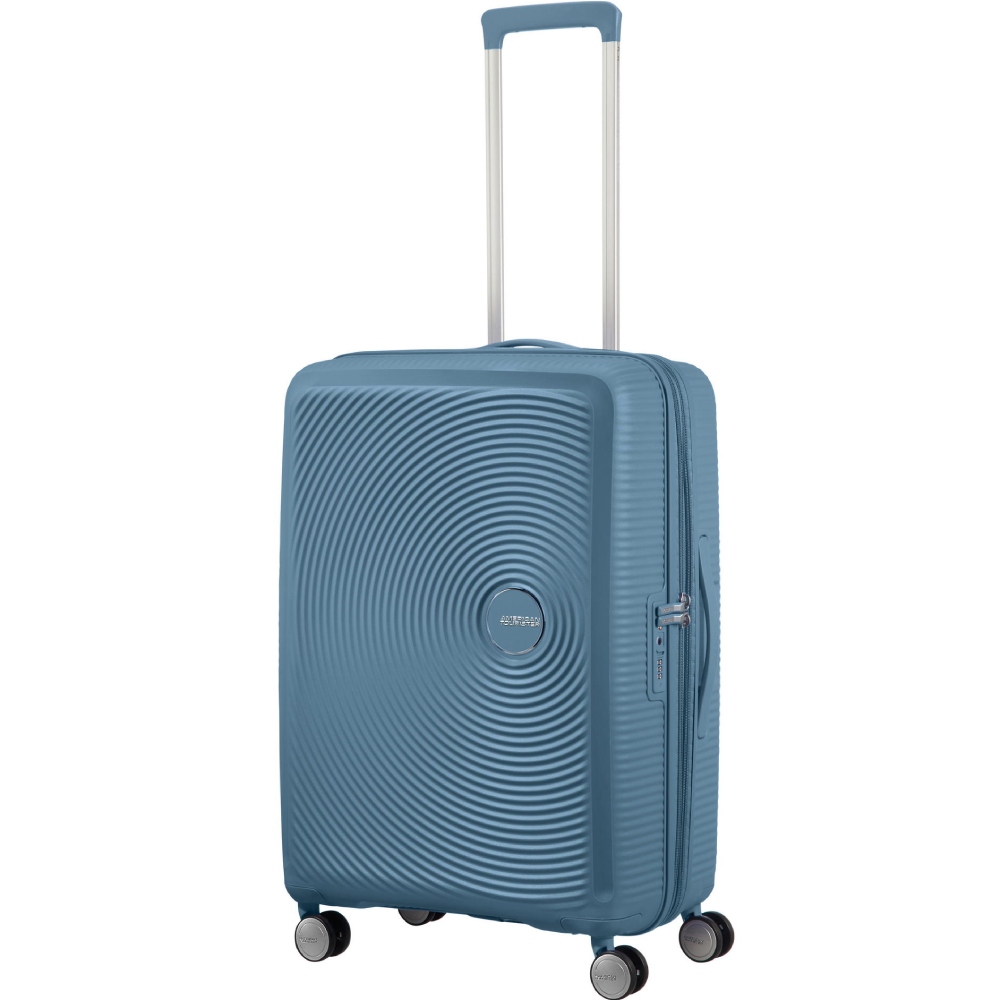 Чемодан дорожный AMERICAN TOURISTER Soundbox M Gray/Blue (32G*51002) Замок встроенный TSA