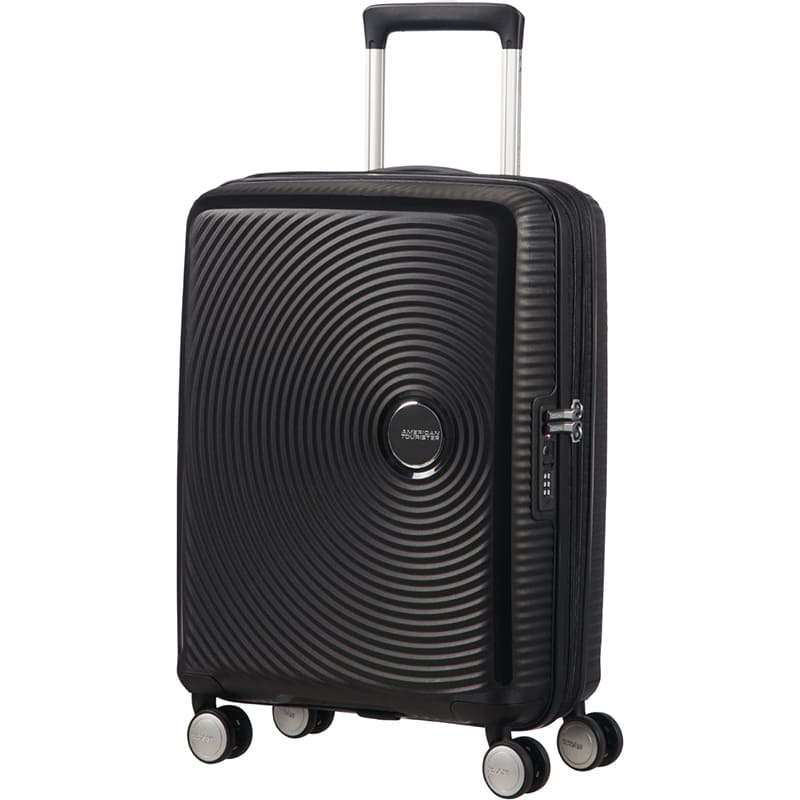 Чемодан дорожный AMERICAN TOURISTER Soundbox S Black (32G*09001) Дополнительно Выдвижная телескопическая ручка имеет три уровня длины и фиксируется кнопкой; Бесшумные полиуретановые колеса с плавным ходом вращаются на 360 градусов