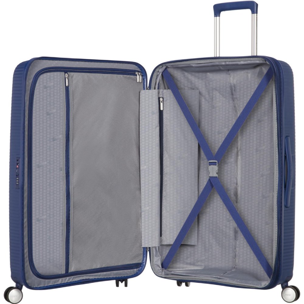Чемодан дорожный AMERICAN TOURISTER Soundbox M Dark Blue (32G*41002) Размер средний