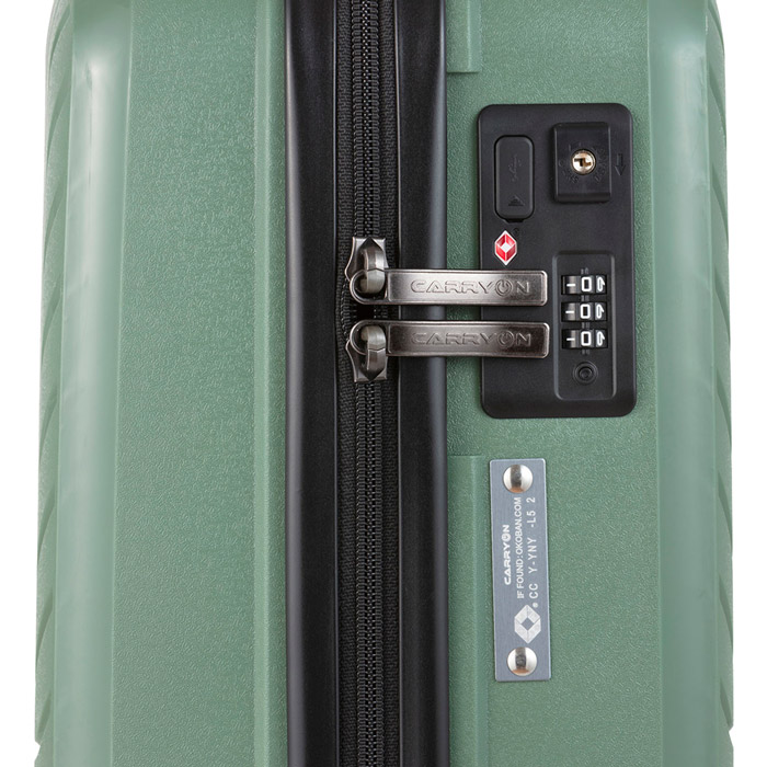 Валіза CARRYON Transport S Olive (927738) Особливості ремені для фіксації