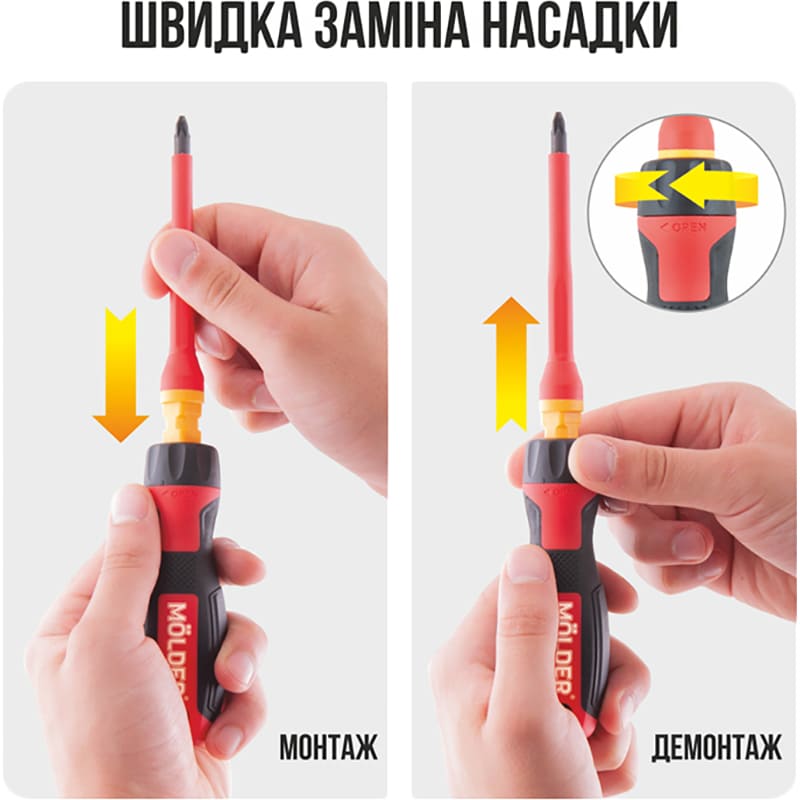 Зовнішній вигляд Набір викруток MOLDER VDE 1000 13 шт (MT35213)