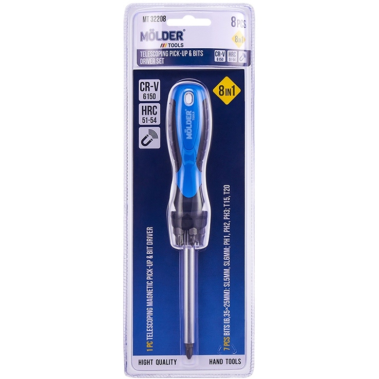 Викрутка з набором біт MOLDER 8 в 1 (MT32208)