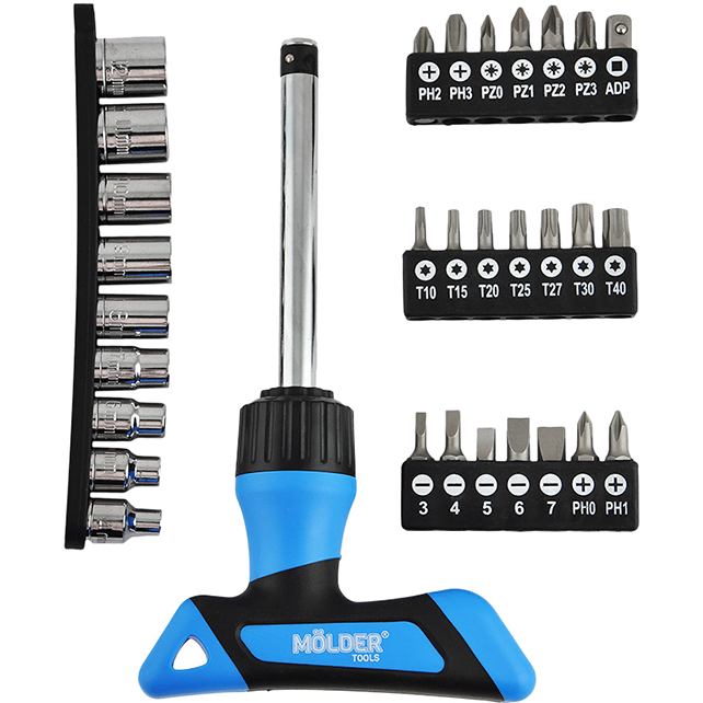 Викрутка Т-подібна з набором біт MOLDER (MT32331) Тип стандартна