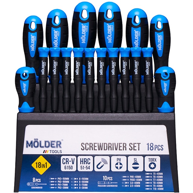 Набір викруток MOLDER 18 шт (MT32218)