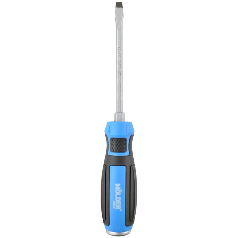 Викрутка Molder SL5x100 мм MT33002 Додатково матеріал: сталь Cr-V; ударна конструкція (наскрізний стрижень із потиличником); шестигранна опора під ключ для посилення моменту, що крутить; ергономічна двокомпонентна рукоятка