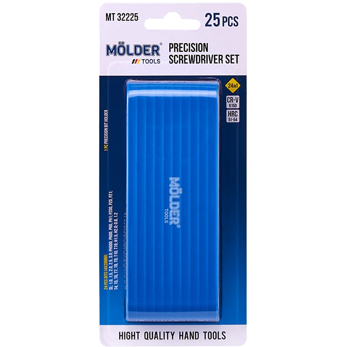 Викрутка з набором біт MOLDER 25 шт (MT32225) Тип накінечника/битки хрестоподібний (Phillips/PH)