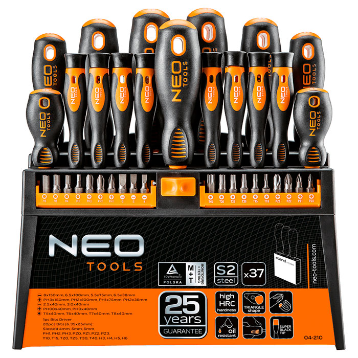 Набор отверток NEO TOOLS  37 пр (04-210)