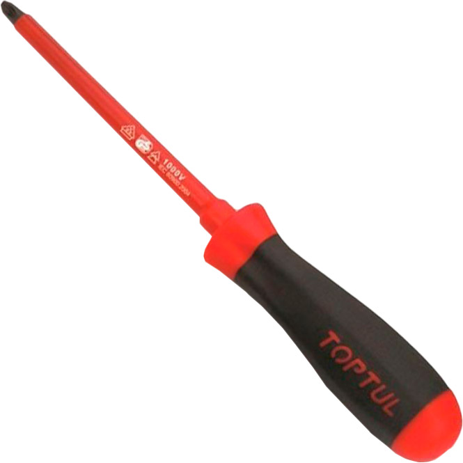 

Отвертка TOPTUL PH2x100 мм (FBEB0210), Отвертка крестовая PH2 x 100mm (1000V)
