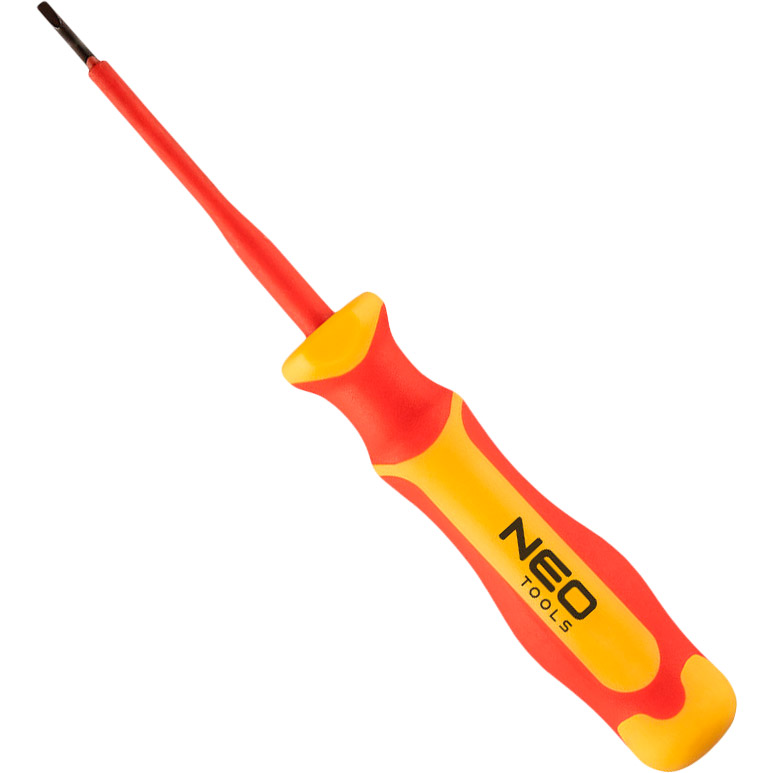 

Отвертка Neo Tools шлицевая 0.6 x 3 x 100 мм 1000 В (04-131), Викрутка шліцьова 0.6x3x100 mm, 1000 В