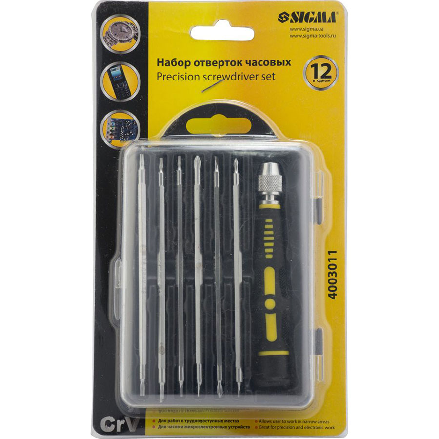 Зовнішній вигляд Набір викруток вартових SIGMA 12в1 CrV (4003011)