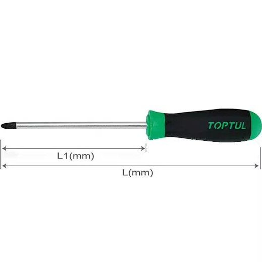 Викрутка TOPTUL PH2x200 хрестоподібна (FBAB0220) Тип стандартна