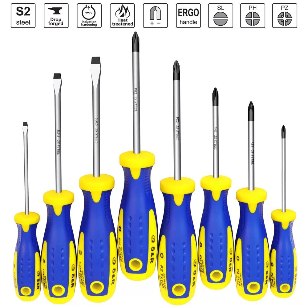 Набор отверток S&R SL-PH-PZ S2 8 шт (250681108) Тип стандартная