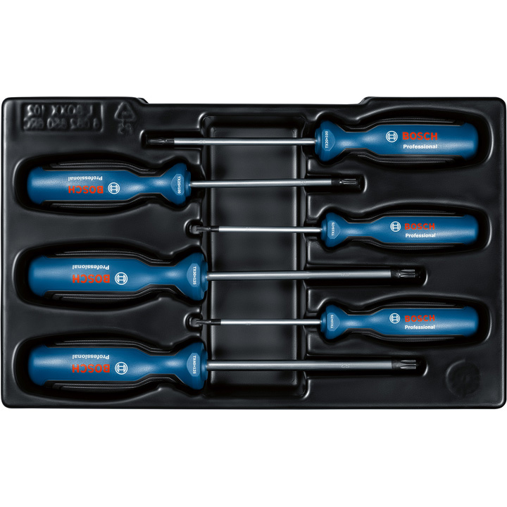 Набор отверток BOSCH Torx 6 шт (1.600.A01.V09) Тип наконечника/биты звездообразный (Torx/T)