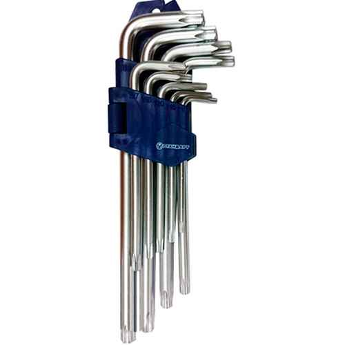 

Набор ключей СТАНДАРТ TORX 9 ед (TKS0902), Набір ключів TORX з отвором Г-подібних