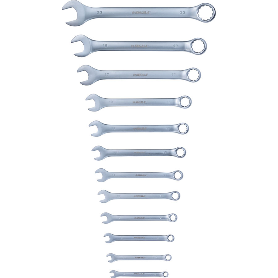 Набор ключей SIGMA рожково-накидны 6-22 мм CrV 12 шт (6010121)