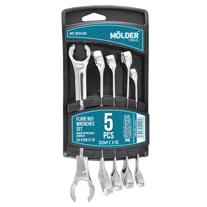 Набор разрезных ключей MOLDER CR-V 5шт. (MT54105)