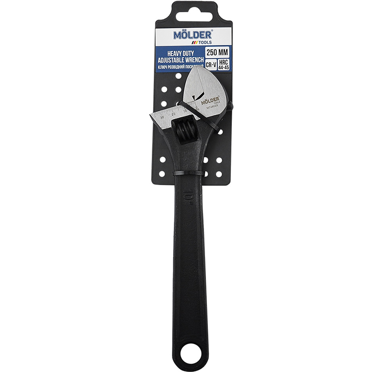 Ключ разводной MOLDER усиленный 250 мм (MT48025) Дополнительно сталь: Cr-V; усиленный, твердость: HRC 44-45, измерительная шкала