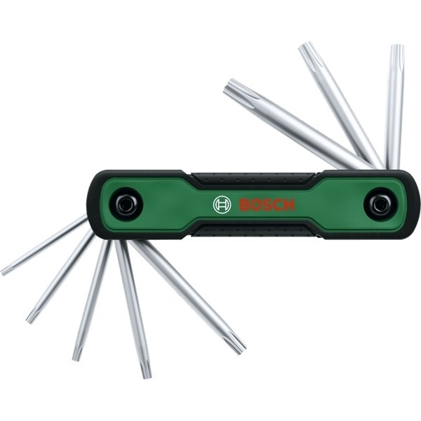 Ключі шестигранні BOSCH Torx 8 в 1 (1.600.A03.9L8) Додатково складана конструкція; хром-ванадієва сталь; двокомпонентна рукоятка