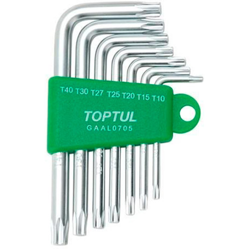 

Набор ключей TOPTUL TORX T10-T40 7 ед (GAAL0705), Набор Г-обр. ключей TORX T10-T40 7ед.