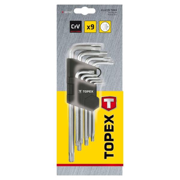 Ключі TOPEX шестигранні Torx T10-T50 9 шт (35D961) Тип шестигранний (Hex)