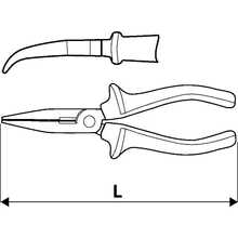 Плоскогубці TOPEX подовжені вигнуті 160 мм (32D103)