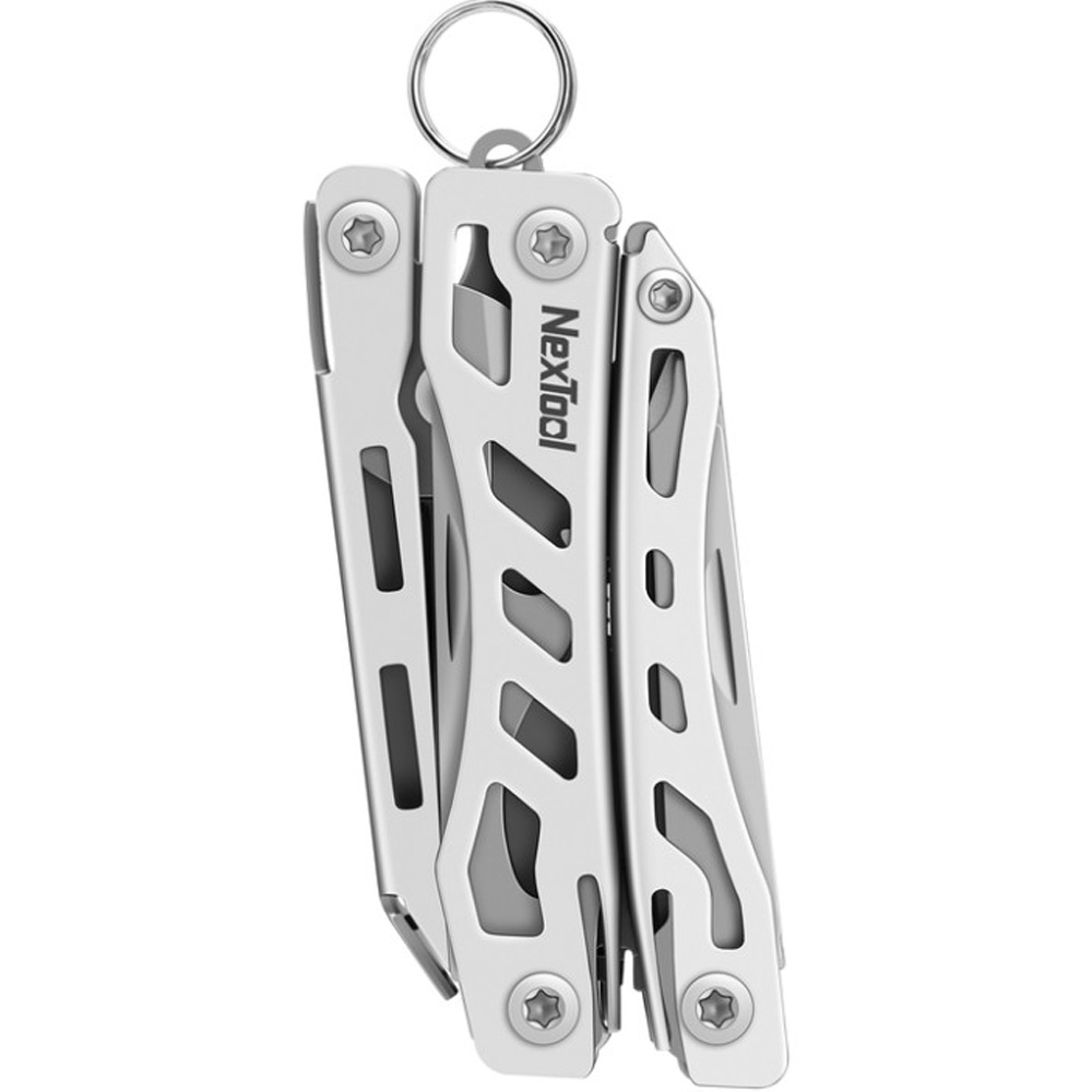 Мультитул NEXTOOL Mini Flagship Silver (NE20178) Інструменти в комплекті гострогубці, пасатижі, кусачки для дроту, ніж з прямим заточуванням, відкривала для пляшок, відкривала для консервних банок, плоска викрутка, хрестова викрутка та напилок по металу