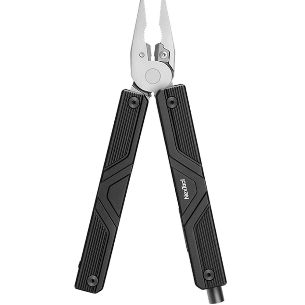 Мультитул NEXTOOL Gemini з електровикруткою Black (NE20213) Інструменти в комплекті електричний битоутримувач, гострогубці, плоскогубці, кусачки для дроту ніж, ножиці, хрестова викрутка, плоска викрутка, монтажний важіль, відкривалка для пляшок, відкривалка для консервів, лезо для різання упаковок