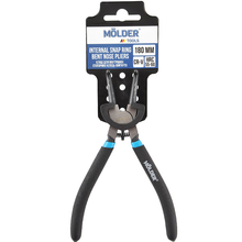 Щипці для зняття стопорних кілець MOLDER внутрішніх 180 мм HRC 55-60 зігнуті (MT46318)
