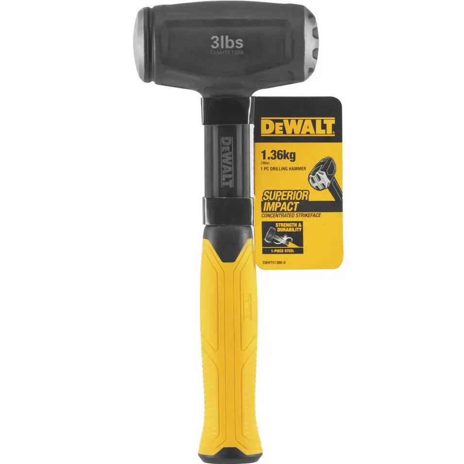 Мини-кувалда DEWALT с гашением вибрации (DWHT51388-0) 26.5 см Материал рукояти двухкомпонентный