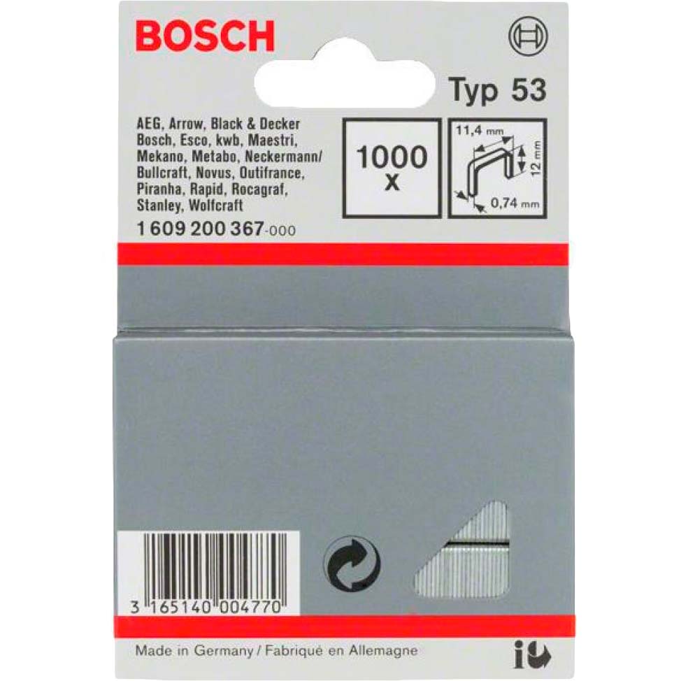 Скоби BOSCH 12 мм (1.609.200.367)