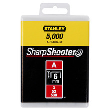 Скобы STANLEY Light Duty тип А, 6мм, 1000 шт (1-TRA204T)