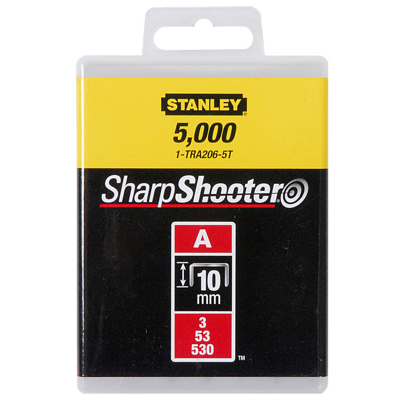 Скоби STANLEY Light Duty тип А, 10 мм, 1000 шт (1-TRA206T)