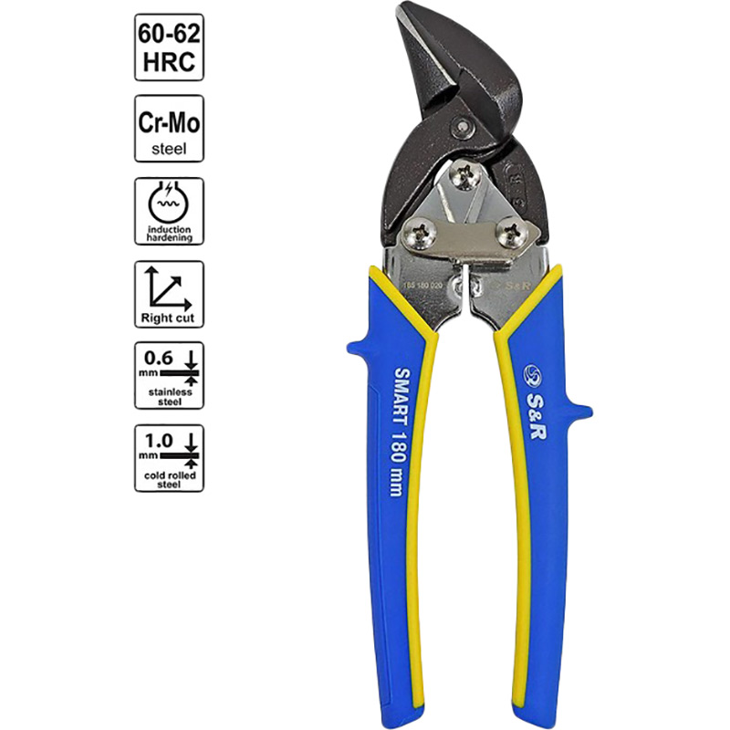 Фото 4 Ножницы по металлу S&R Smart правый рез 180 мм (185180020)