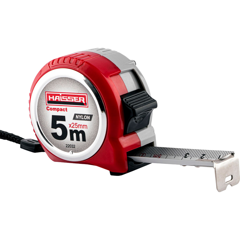 

Рулетка HAISSER Compact 5 м (107225), 5x25 рулетка, нейлон, пластиковий корпус