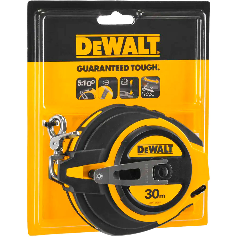 Рулетка DEWALT STEEL 30 м (DWHT0-34093) Матеріал пластик