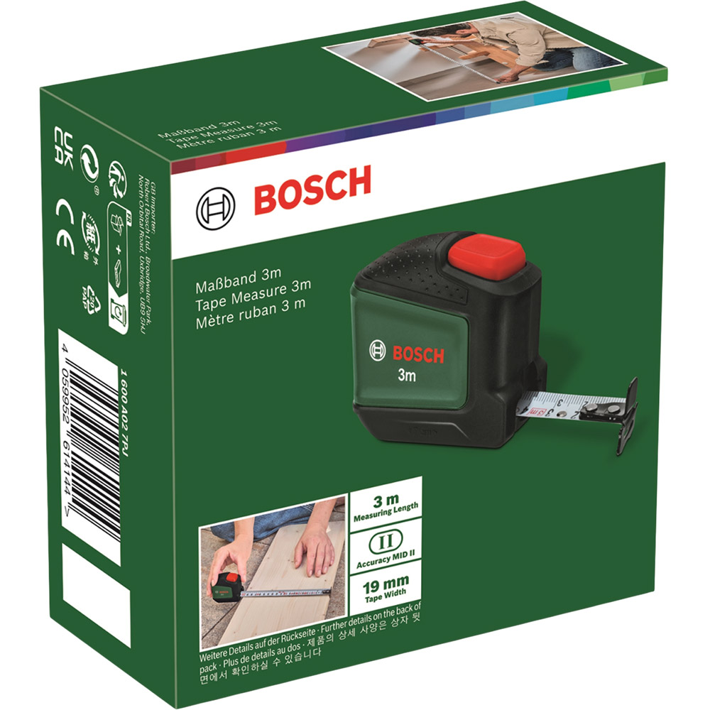 Рулетка измерительная BOSCH 1.600.A02.7PJ (4059952614144) Дополнительно Вылет лезвия (макс.): 1.8 м