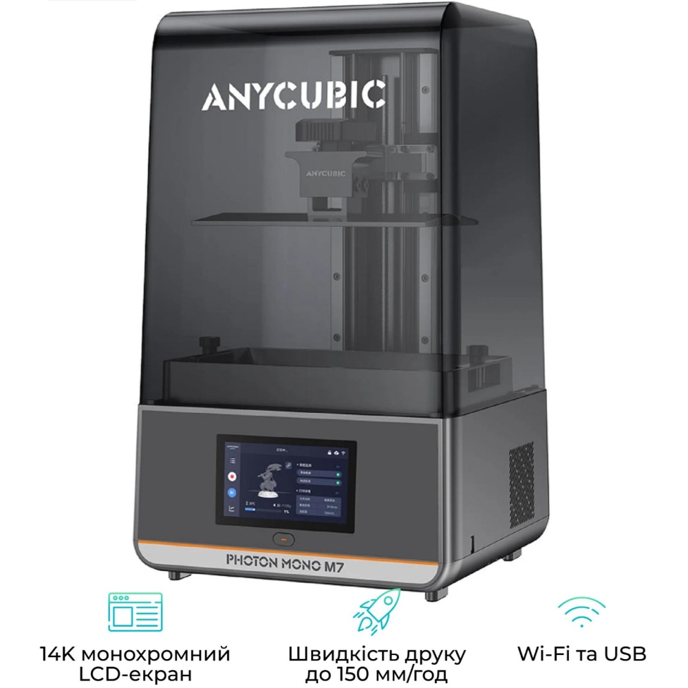 3D-принтер ANYCUBIC Photon Mono M7 (PM70BK0B-O) Материал печати фотополимерная смола