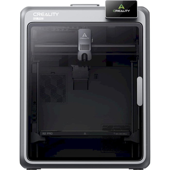 3D-принтер CREALITY K2 Pro Дополнительно LCD экран: цветной 4 дюйма сенсорный; тип поддерживаемых файлов: G-code, 3MF; скорость печати: 600 мм/с – 20000 мм/с; автоматическое выравнивание; датчик наличия филамента; восстановление печати