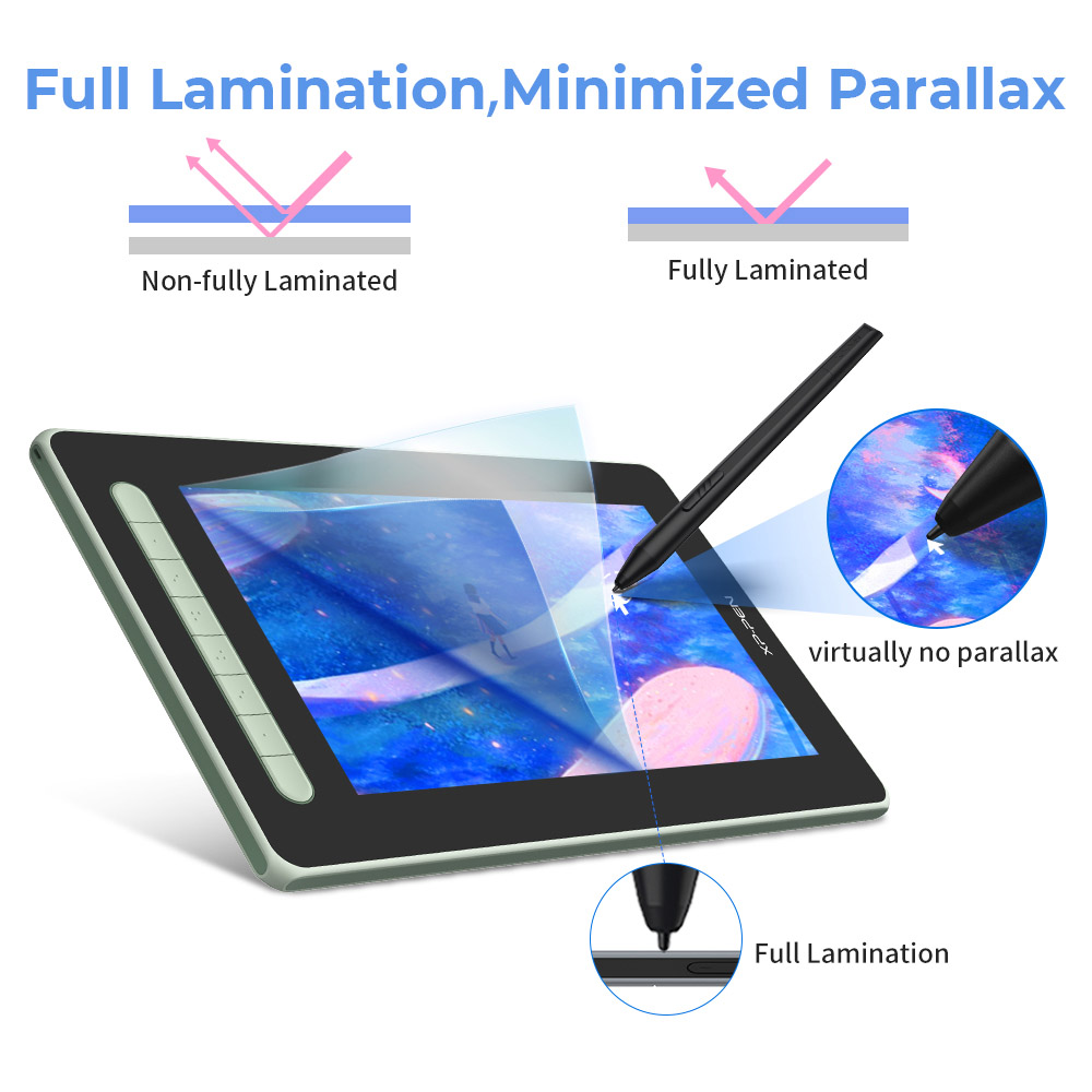 Монитор-планшет XP-PEN Artist 12 Pen Display (2nd Gen) Green (JPCD120FH_G) Количество градаций нажатия (уровней давления) 8192