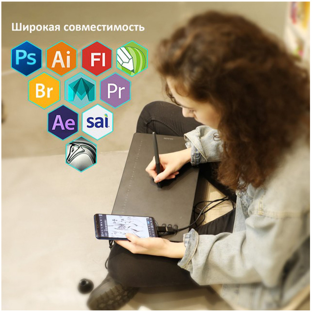Покупка Графічний планшет HUION HS610 Black