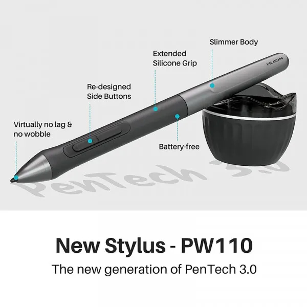 Зовнішній вигляд Графічний планшет HUION Inspiroy 2 M Black (H951P)