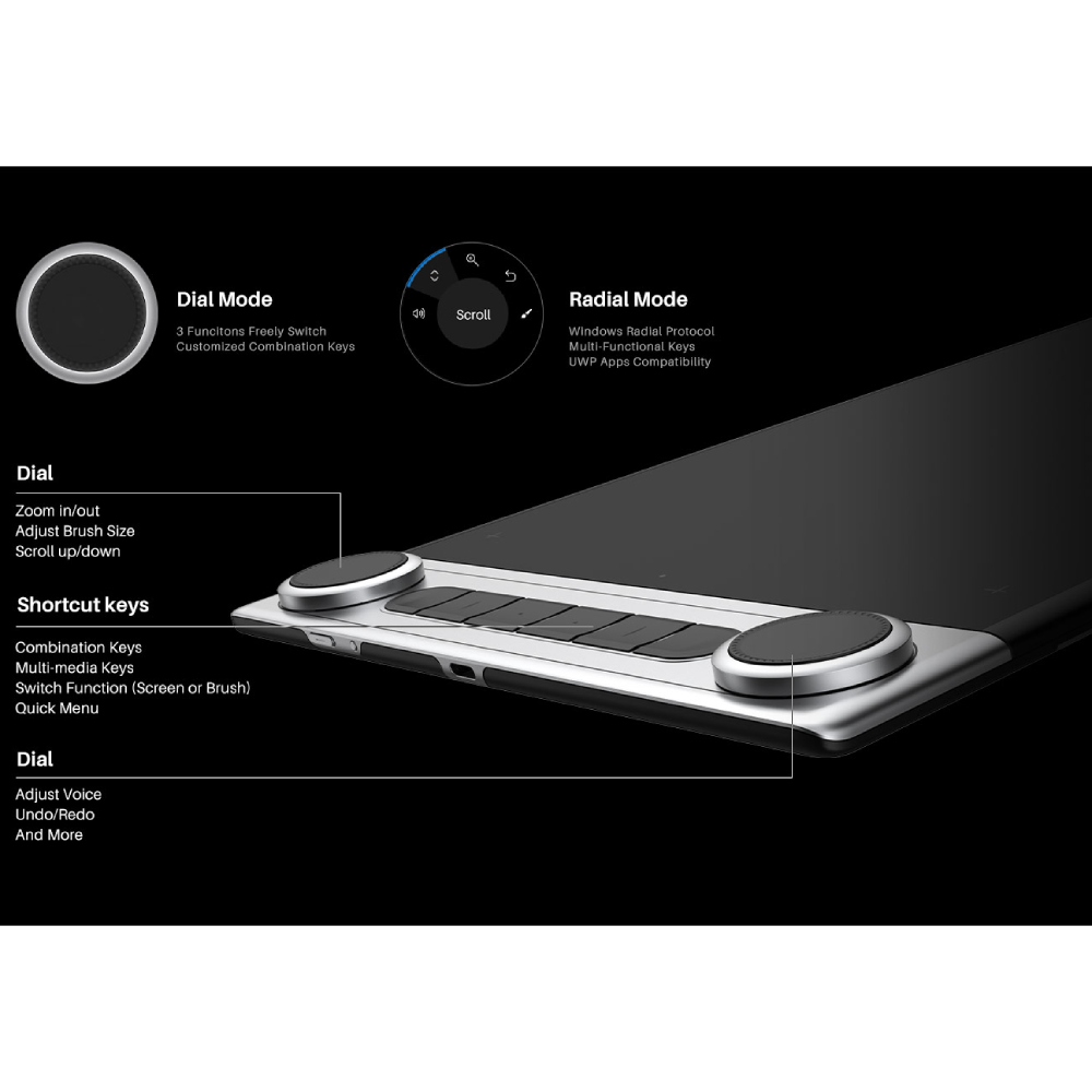Замовити Графічний планшет HUION Inspiroy Dial 2 (Q630M)