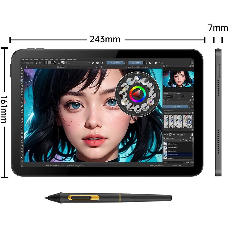 Графический планшет BOSTO Grey (BT-101C) Диагональ поверхности, дюймов 10-11.9