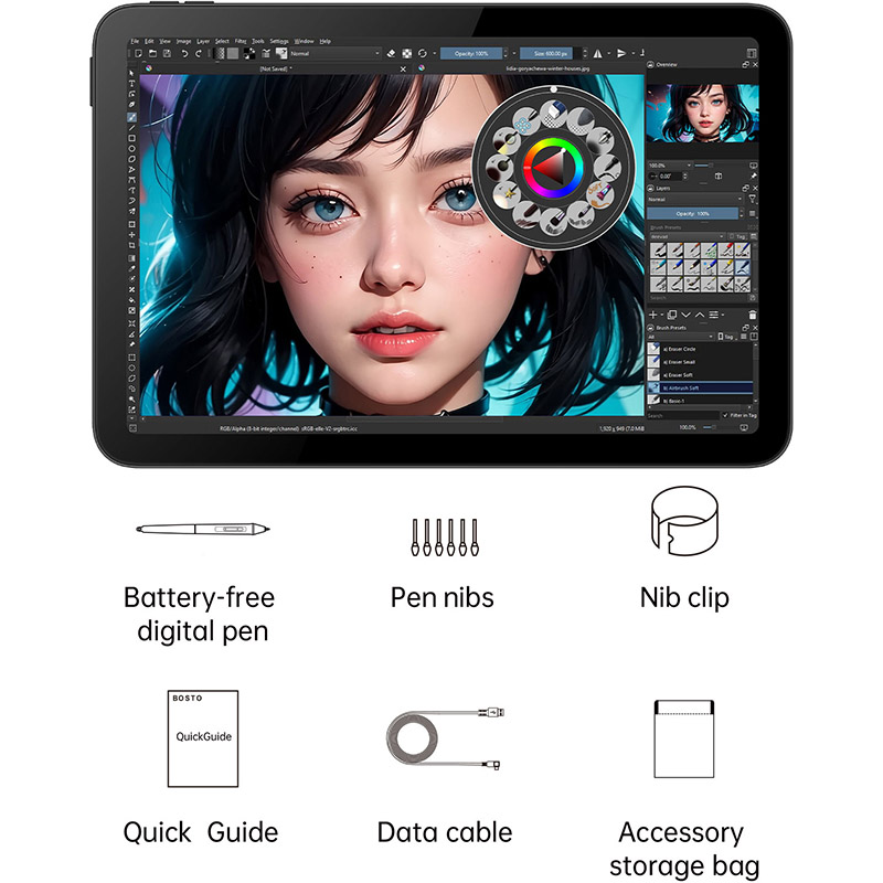 Графический планшет BOSTO Grey (BT-101C) Разрешение, lpi более 4000