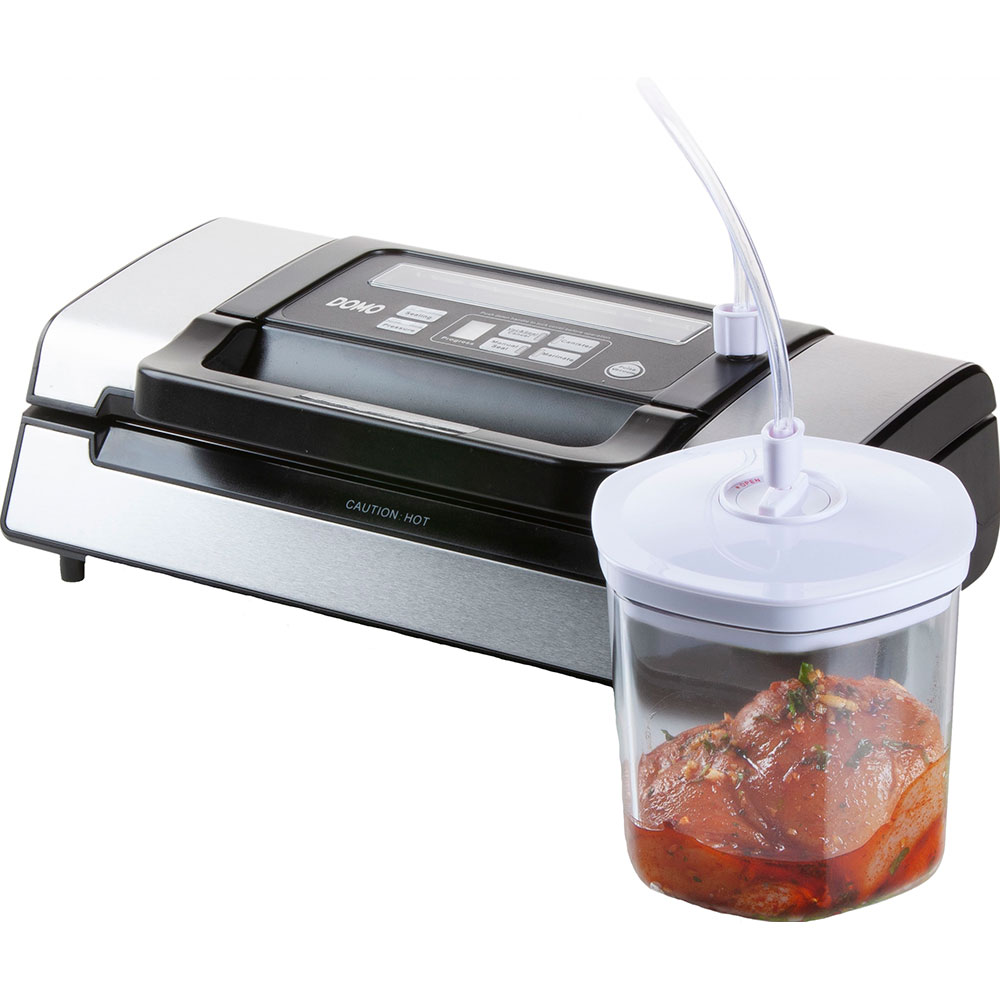 Вакуумный упаковщик DOMO Vacuum sealer SS with handle Режимы работы вакуумирование влажных продуктов