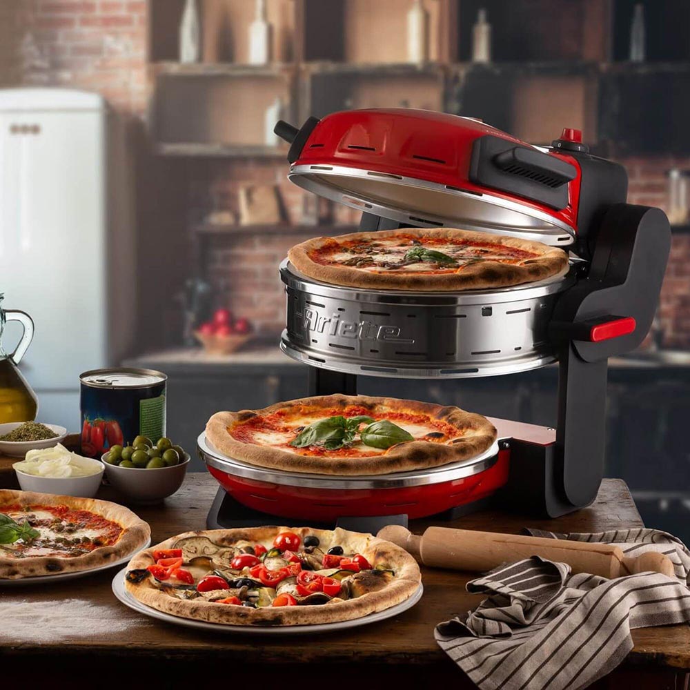 Піч для піци ARIETE 927 Red (00C092700AR0) Особливості Максимальна температура: 400 ° С; 5 температурних режимів, Вогнетривкий камінь з антипригарним покриттям;